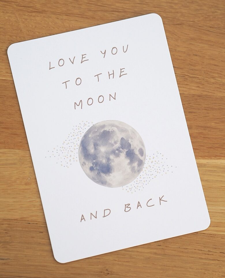 Postkarte "love you to the moon"